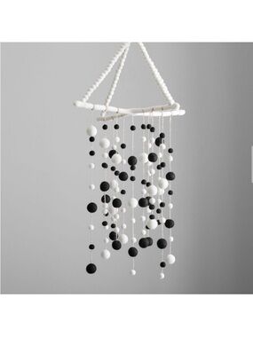 West Elm Black and White Felted Pom-Pom Ball Mobile